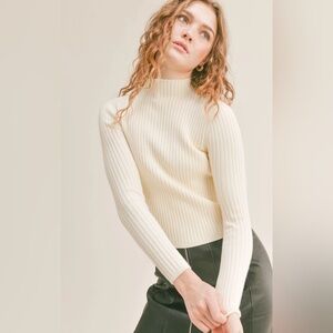 Sadie &‎ Sage Ribbed Made in USA Turtleneck Sweater